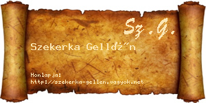 Szekerka Gellén névjegykártya